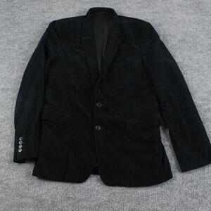 Kris Van Assche Blazer Mens 52 Black Corduroy Coat Notch Lapel Business Luxury